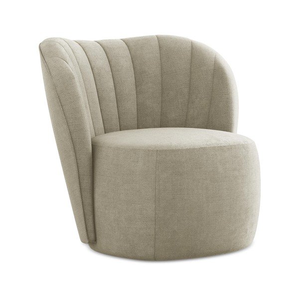 Bēšs atpūtas krēsls no šenila auduma Keloa – Makamii