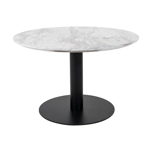 Balts/melns apaļš žurnālgaldiņš ar marmora imitācijas galda virsmu 70x70 cm Bolzano – House Nordic