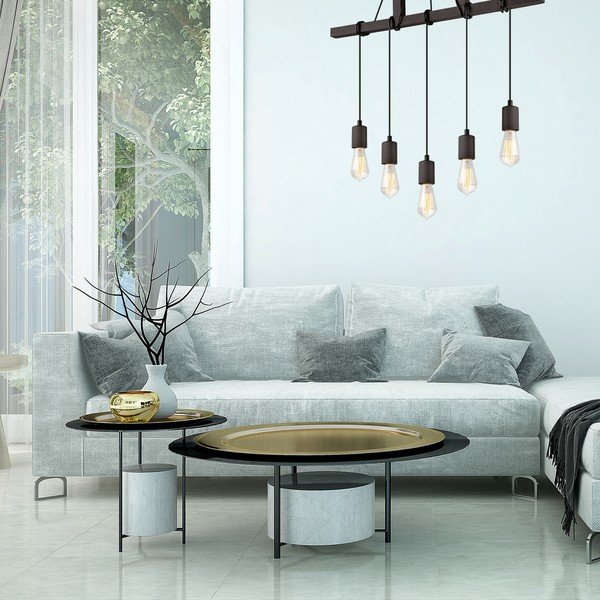 Melna piekaramā lampa Leon – LAMKUR-image-3