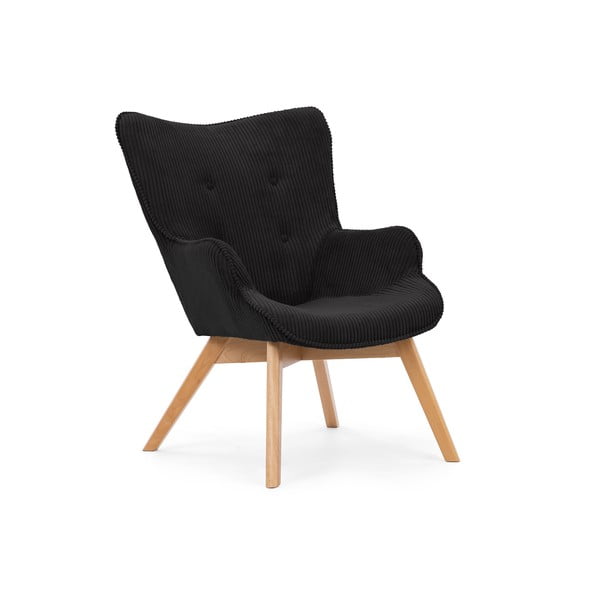 Melns velveta atpūtas krēsls Niko – Ropez