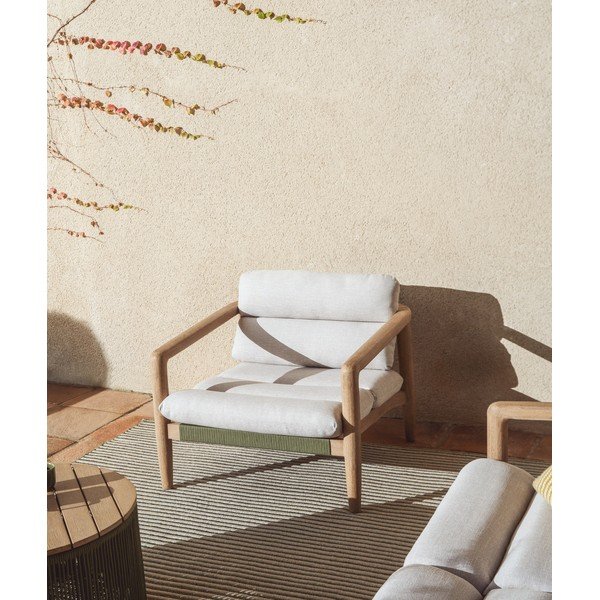 Bēšs polsterēts dārza atpūtas krēsls Menfi – Kave Home-image-2