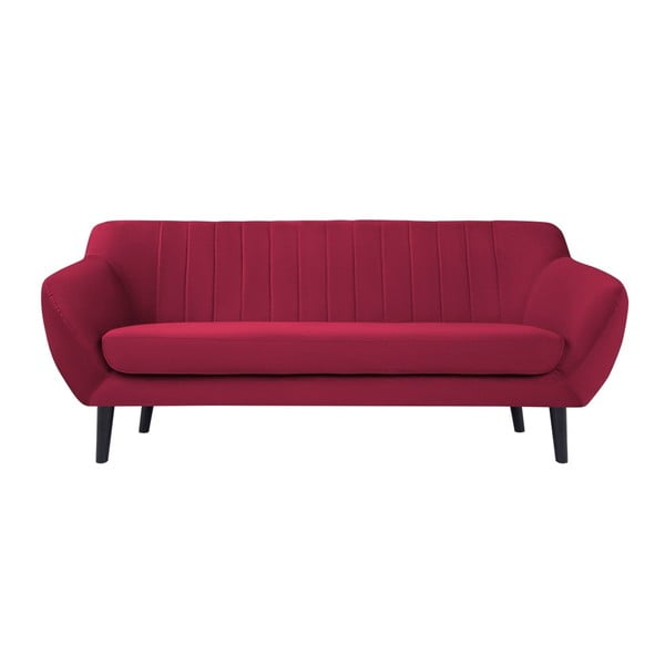 Tumši rozā dīvāns trīs Mazzini Sofas Toscane, melnas kājas