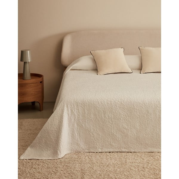 Balts kokvilnas gultas pārklājs divguļamai gultai 240x260 cm Marimurtra – Kave Home