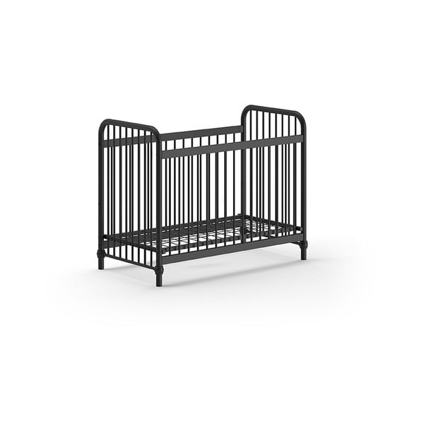 Melna metāla bērnu gultiņa 60x120 cm BRONXX – Vipack