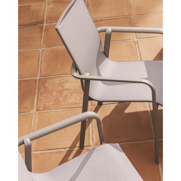Bēšs/pelēkbrūns dārza krēsls Canea – Kave Home-image-2