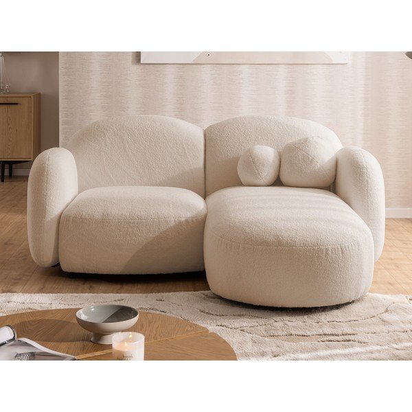 Gaiši brūns stūra dīvāns no buklē auduma (ar labo stūri/ar zvilni) Orbit – Ropez-image-1