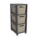 Melns/bēšs plastmasas pārvietojams plaukts 30x77 cm Brisen – Rotho