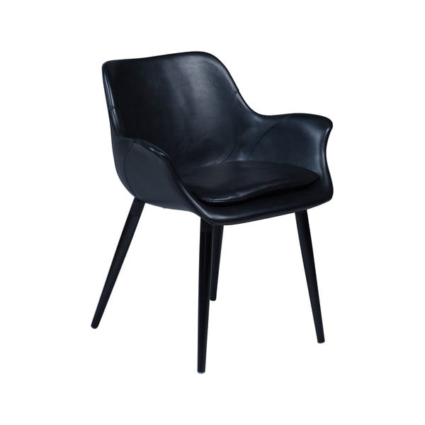 Melns eko ādas pusdienu krēsls ar atzveltnēm DAN-FORM Denmark Combino