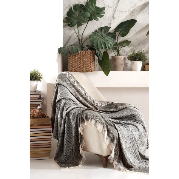 Melns/bēšs gultas pārklājs 170x210 cm Etnik – Mijolnir-image-1