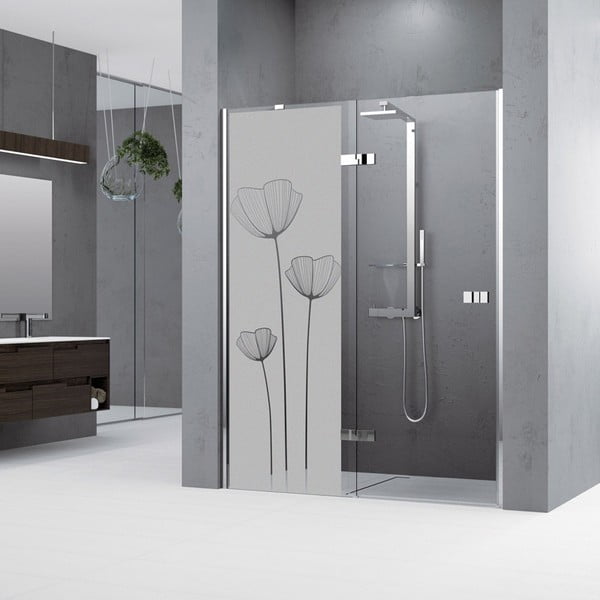 Uzlīme dušas durvīm Ambiance Poppy Flowers, 185 x 55 cm-image-2