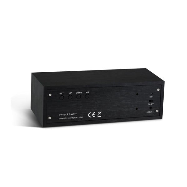 Zils LED modinātāja modinātājs ar kvadrātveida klikšķa pulksteni, melns-image-3