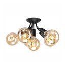 Melna griestu lampa bez abažūra Viggo – LAMKUR