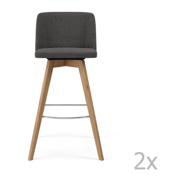 2 pelēku bāra krēslu komplekts Tenzo Tom, augstums 99 cm