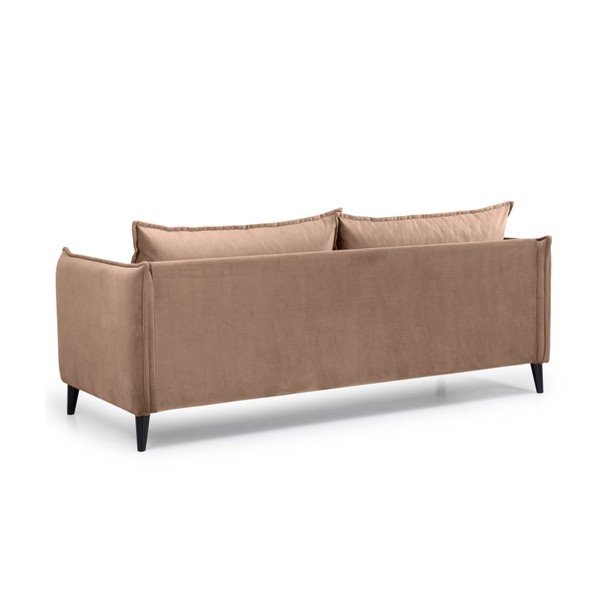 Bēšs samta dīvāns Scandic Leo, 208 cm-image-3