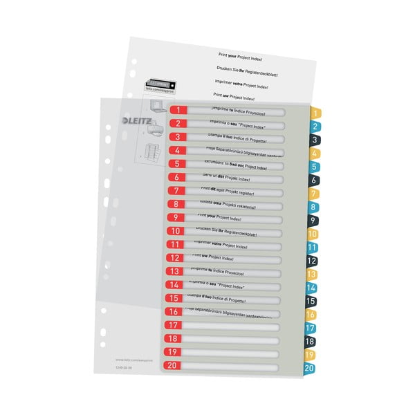 5 numurētu satura rādītāju komplekts ar 20 uzlīmēm Leitz, A4-image-3