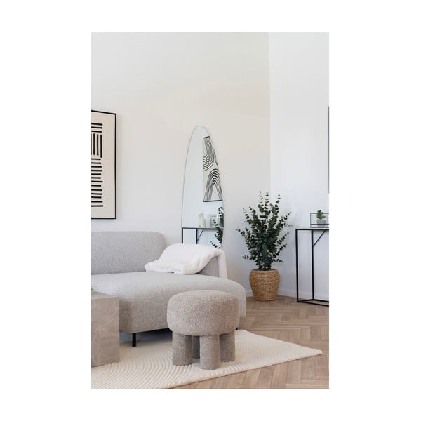 Gaiši pelēks pufs no buklē auduma Perth – House Nordic-image-4