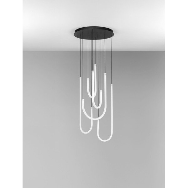 Balta/matēti melna tērauda LED piekaramā lampa ar regulējamu spilgtumu ar akrila stikla abažūru ø 50 cm Topaz – Nova Luce-image-4