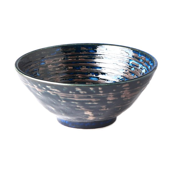 Tumši zila keramikas bļoda MIJ Copper Swirl, ø 20 cm