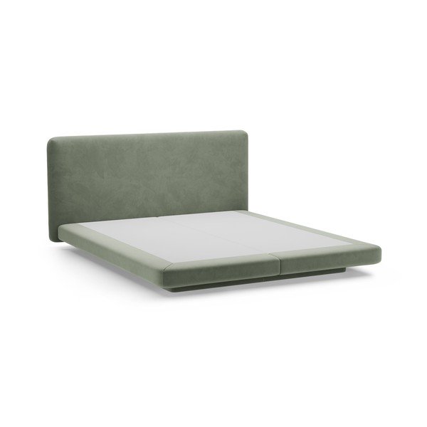 Zaļa polsterēta divvietīga gulta 140x200 cm Linea – Micadoni -image-2