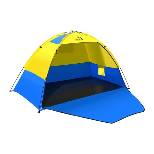 Dzeltena un zila pludmales telts Cattara Zaton