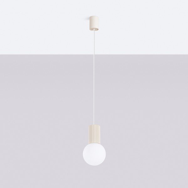 Krēmkrāsas piekaramā lampa ar stikla abažūru ø 12 cm Orbital – Sollux-image-4