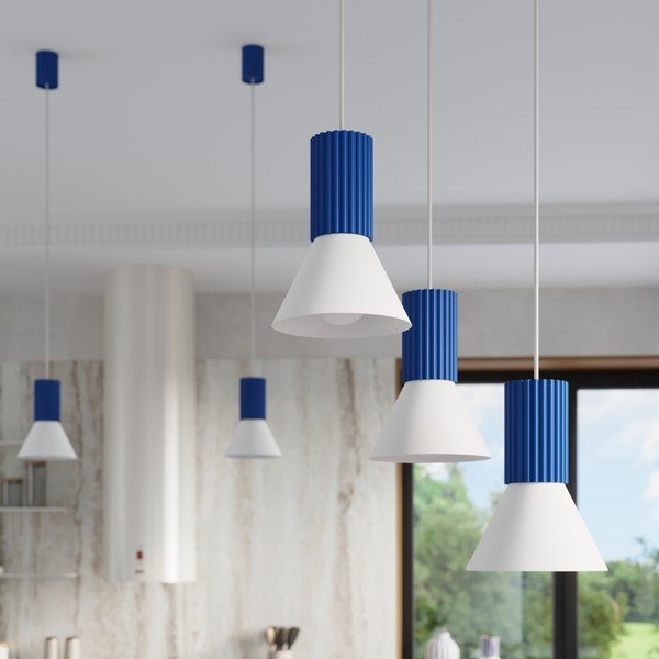 Zila metāla piekaramā lampa ø 30 cm Niru – Sollux-image-1