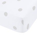 Balts/pelēks flaneļa palags ar gumiju 90x190 cm Polka Dot – Catherine Lansfield