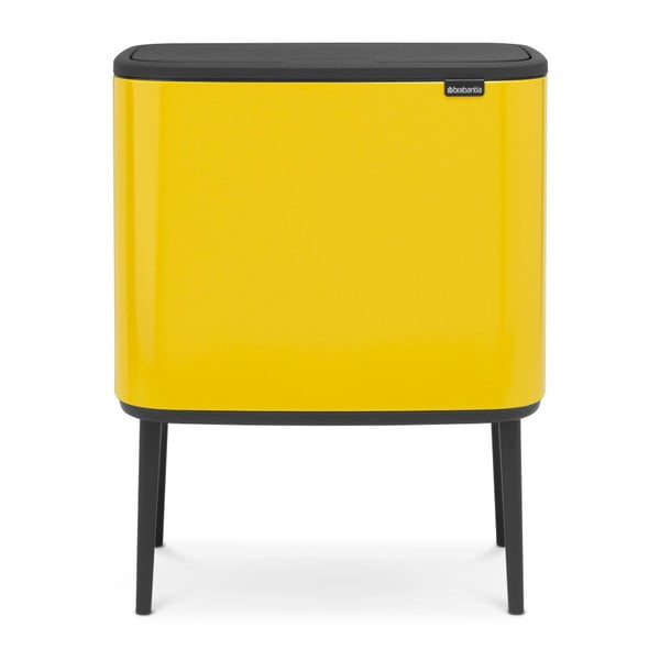 Dzeltena atkritumu urna ar 3 nodalījumiem Brabantia BO Touch Bin, 3x 11 l