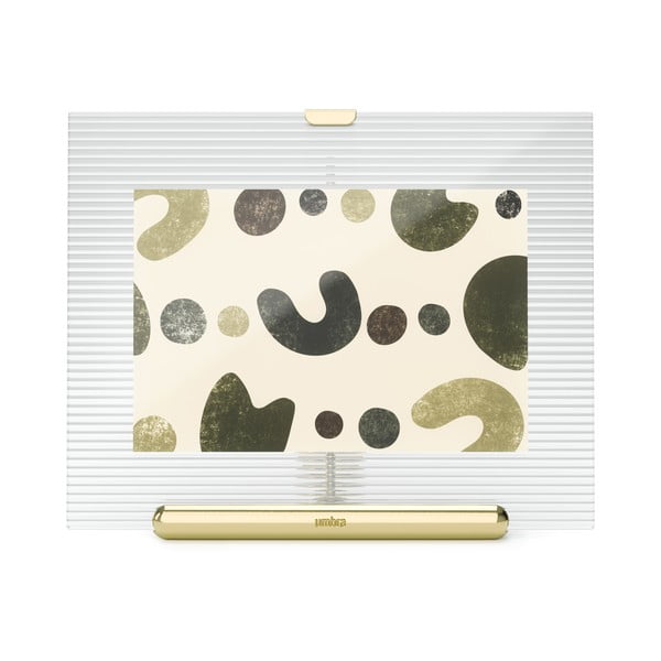 Zelta krāsas stikla stāvošs foto rāmis 16x20 cm Flute – Umbra-image-2