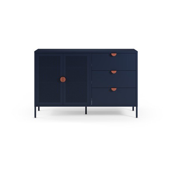 Tumši zila metāla kumode 140x90x40 cm Sayla – Marckeric