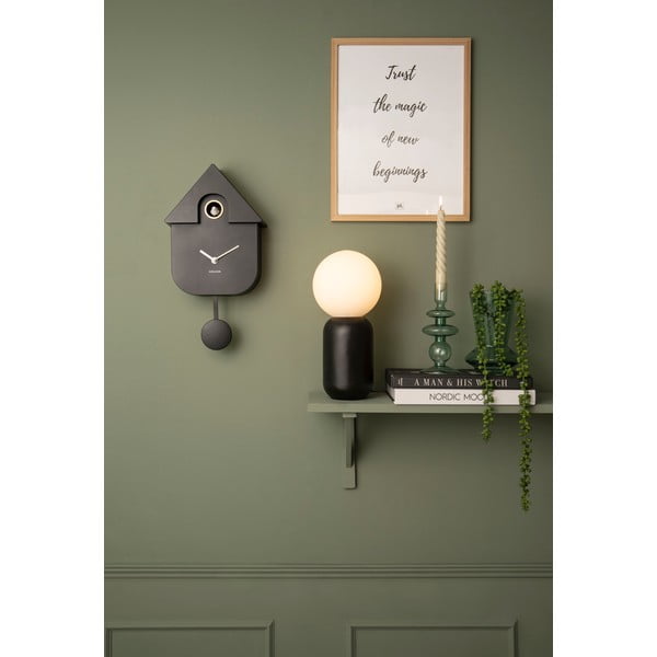 Melns sienas pulkstenis Karlsson Modern Cuckoo, 21,5 x 41,5 cm-image-1