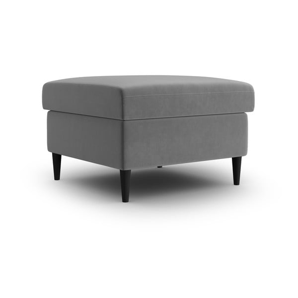 Gaiši pelēks samta kāju soliņš Kyoto – Cosmopolitan Design-image-1