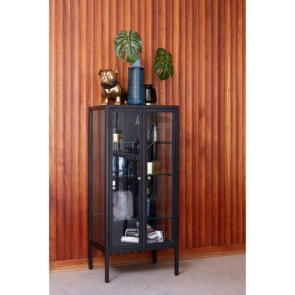 Melna vitrīna Canett Nino, augstums 131 cm-image-3