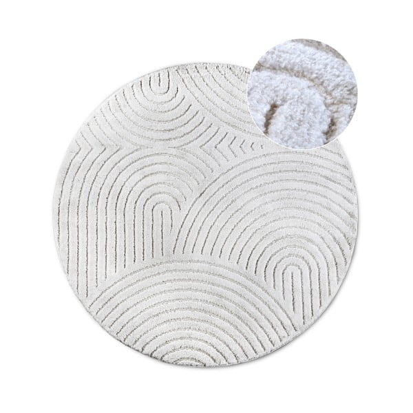 Balts apaļš paklājs ø 160 cm Panglao New York White – Elle Decoration