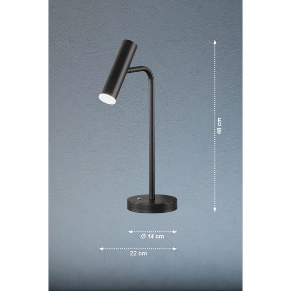 Melna LED galda lampa ar regulējamu spilgtumu (augstums 48 cm) Stina – Fischer & Honsel-image-4