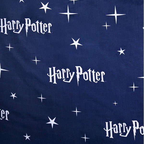 Tumši zila/pelēka vienguļamā mikrošķiedras bērnu gultas veļa 140x200 cm Harry Potter "Hogwarts Night" – Jerry Fabrics-image-4