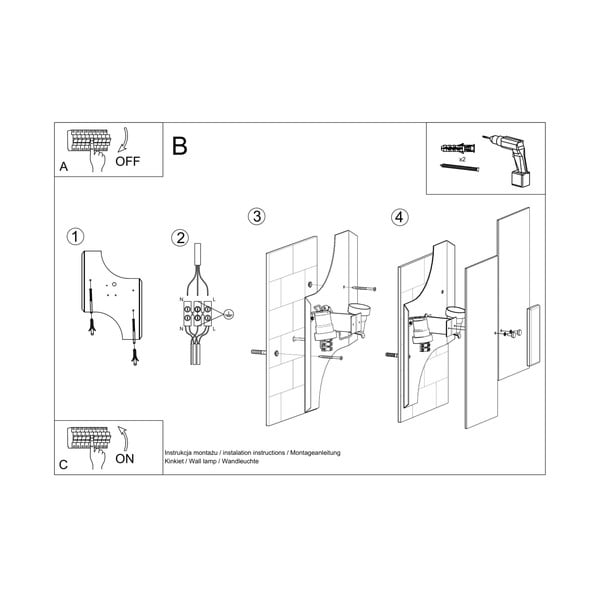 Balta sienas lampa Veronica – Sollux-image-3