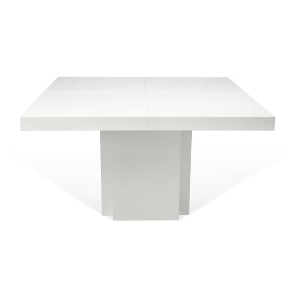 TemaHome Dusk glancēts balts pusdienu galds, 130 x 130 cm