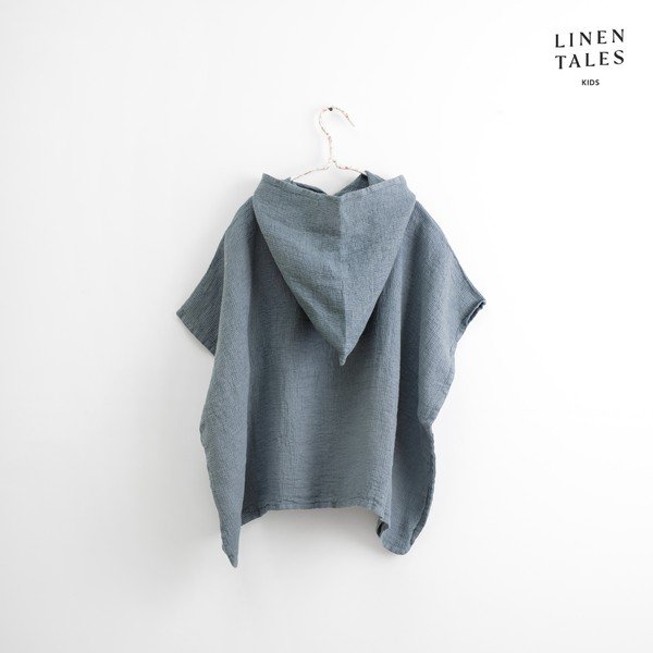 Zils lina bērnu halāts 1–2 gadu vecumam – Linen Tales-image-2