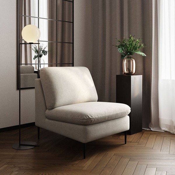 Bēšs atpūtas krēsls no šenila auduma Belle – Rodier-image-1