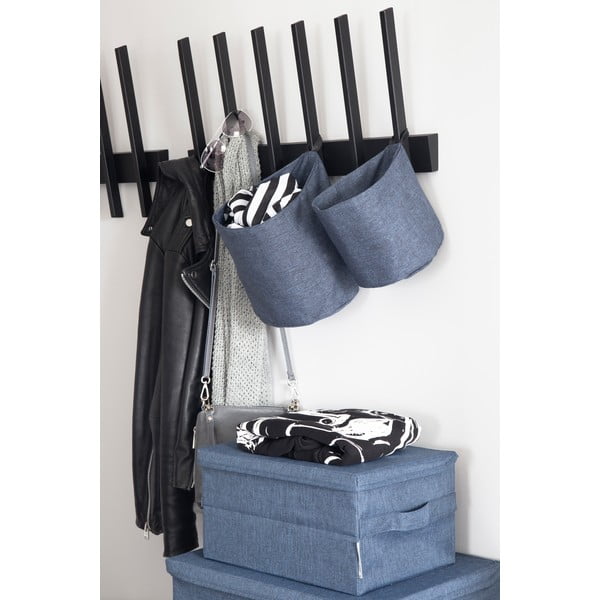 Zila tekstila uzglabāšanas kaste ar vāku 35x26x19 cm Soft Storage – Bigso-image-1