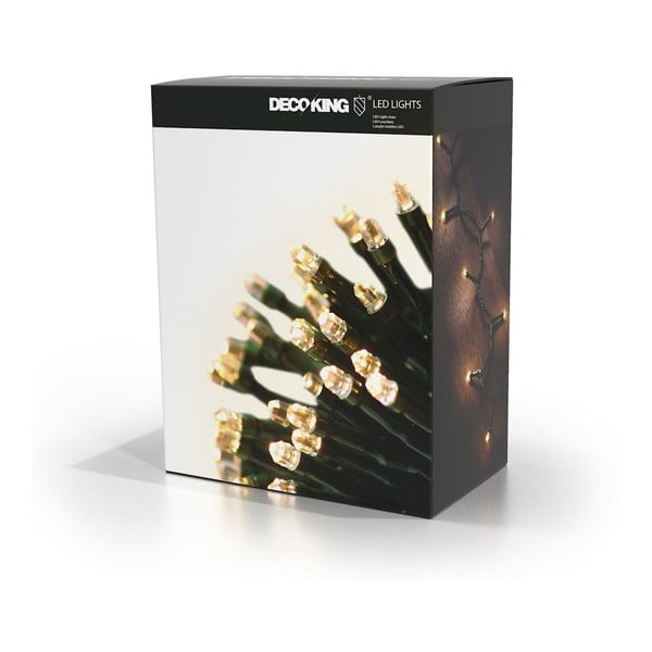 Zaļa LED gaismiņu virtene DecoKing Chain, 200 gaismiņas, garums 19,93 m-image-4