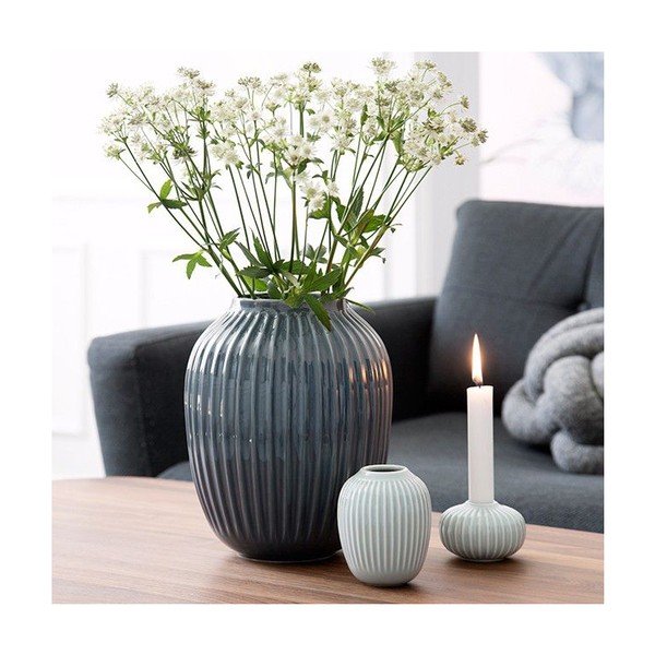 Piparmētru zaļa keramikas vāze Kähler Design Hammershoi, augstums 10 cm-image-2
