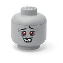 Pelēka plastmasas uzglabāšanas kaste bērniem ø 24x27 cm Head Zombie L – LEGO®