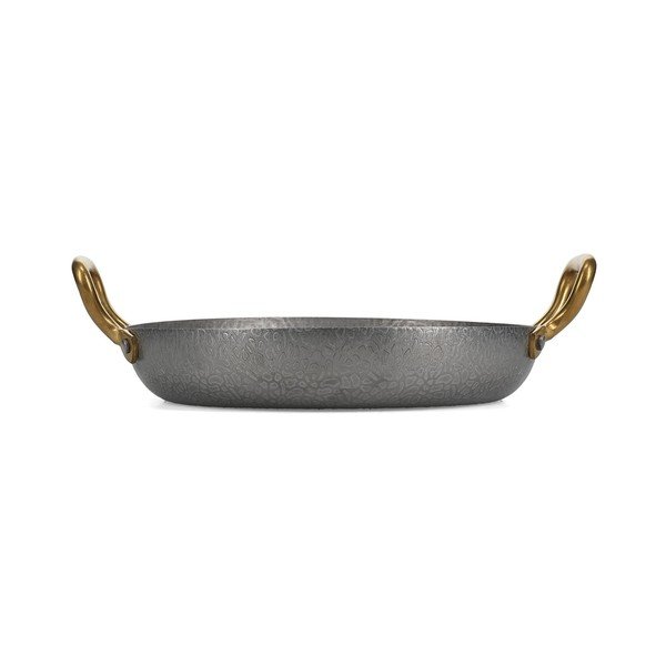Sudraba krāsas servēšanas metāla šķīvis ø 24 cm Serve – BonBistro-image-3