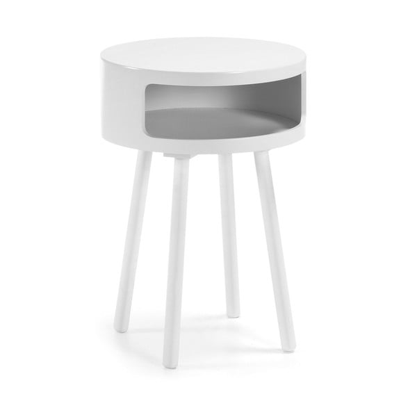 Balts žurnālgaldiņš ar uzglabāšanas vietu Kave Home Bruk