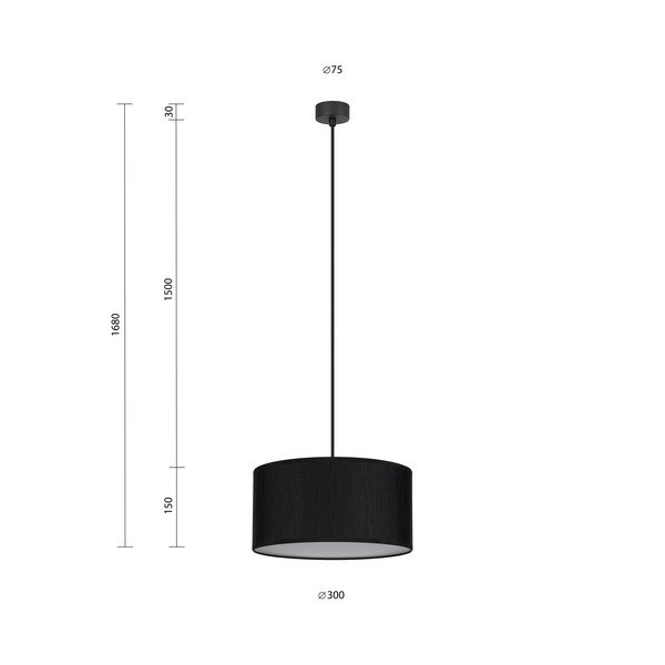 Melna griestu lampa Sotto Luce Doce M, ⌀ 30 cm-image-3