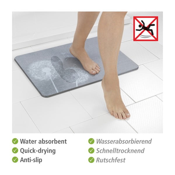 Pelēks diatomīta vannas istabas paklājiņš 39x60 cm Astera – Wenko-image-4