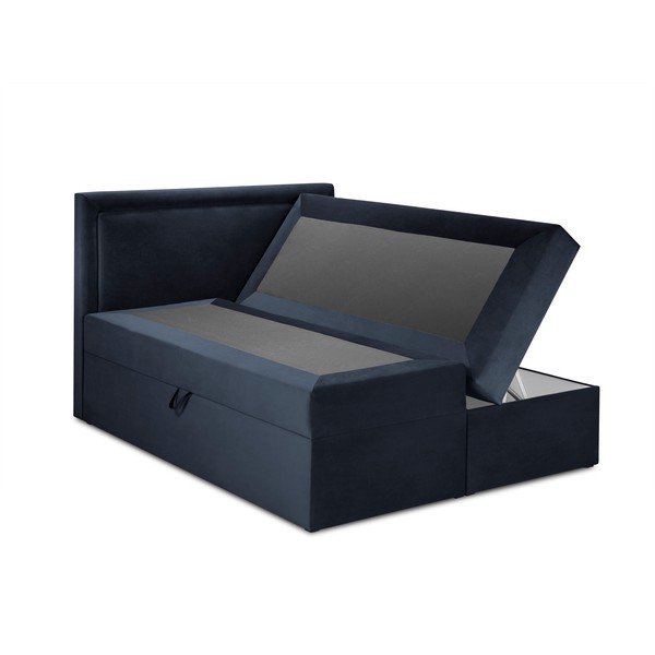 Tumši zila samta divguļamā gulta Mazzini Beds Yucca, 180 x 200 cm-image-2