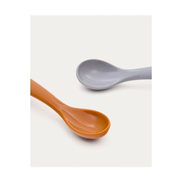 Gaiši zilas/oranžas plastmasas/silikona karotes bērniem (2 gab.) Lili – Kave Home-image-4